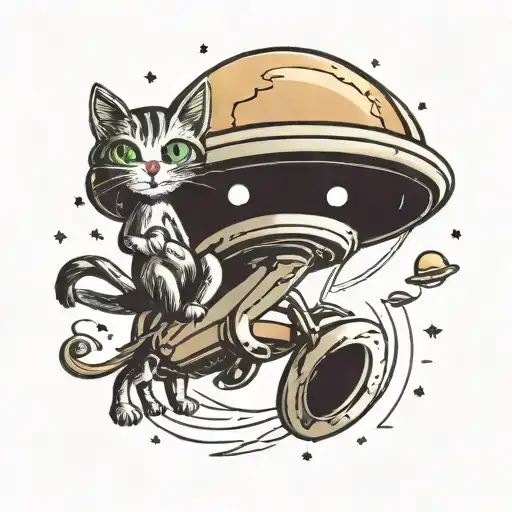 Ufo Abducting Cat