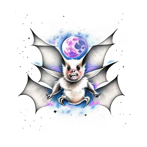 Bats Moon Smoke Crack