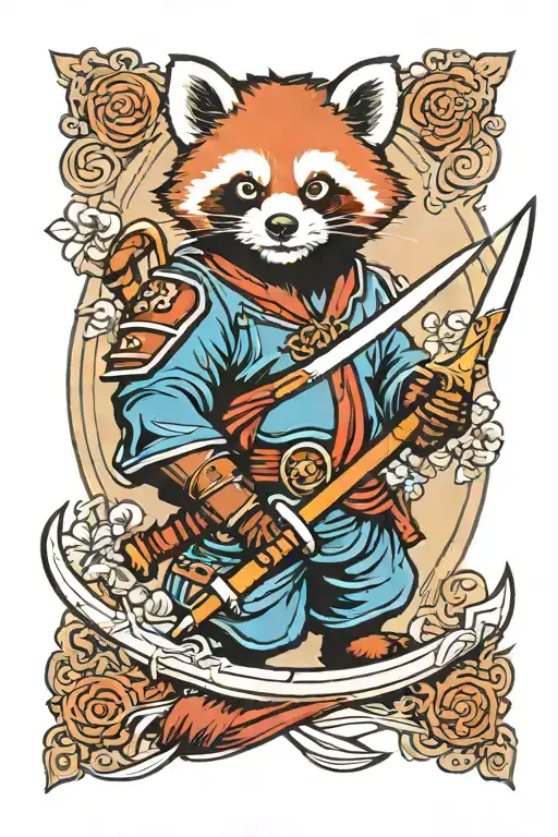 Red Panda Samurai Sword