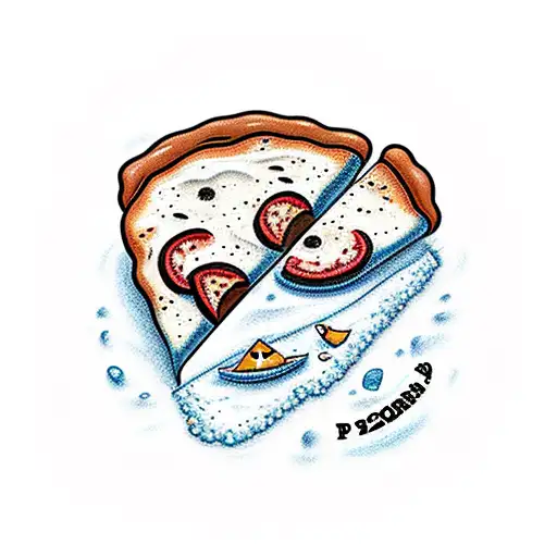 Slice Of Pizza With A California Beach Scene Inside