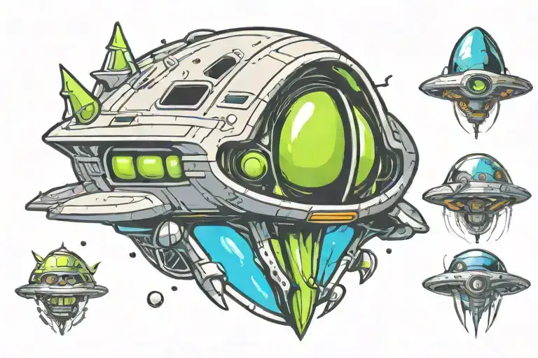 Alien Spaceship Flying