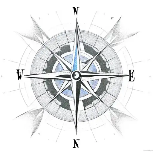 Compass With Bow And Arrow Overlayed