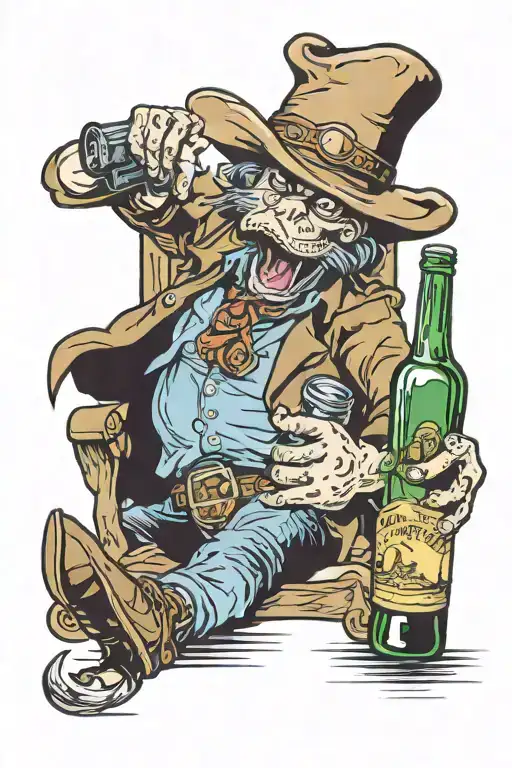 Qweensland Rail And A Cowboy And Bottle Of Brown Bother Port