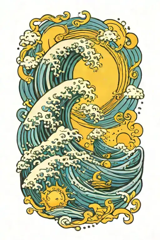 Sky Was Yellow And The Sun Was Blue Ocean Wave