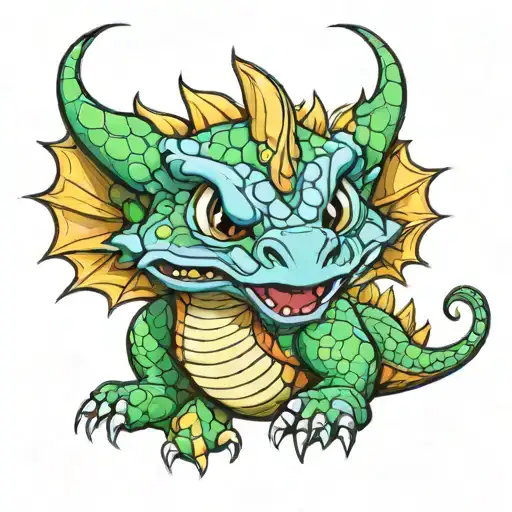 Baby Scaleless Dragon Stencil