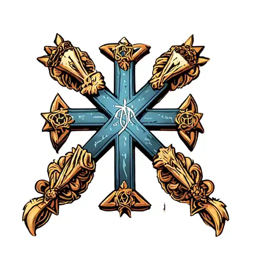 Traditional Jerusalem Cross With 5 Crosses With A Jazzy New Orleans Type Style