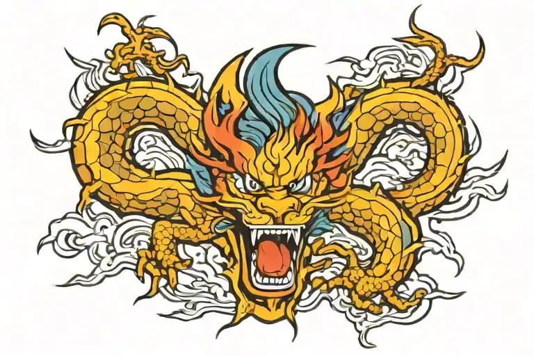 Chinese Smybol With Thunder Lightning