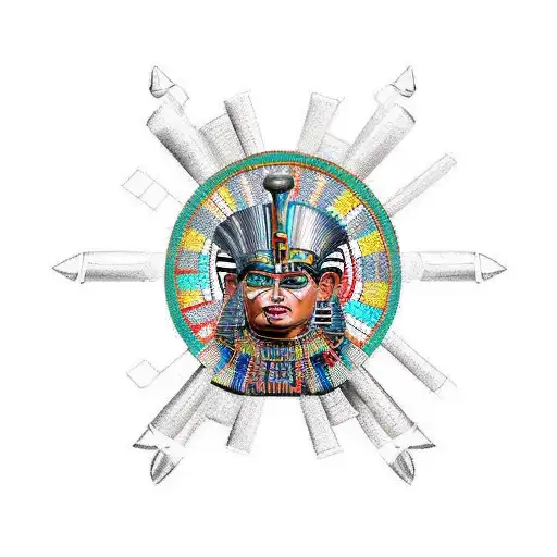 Aztec Warrior Mix With Egyptian Warrior Mythology