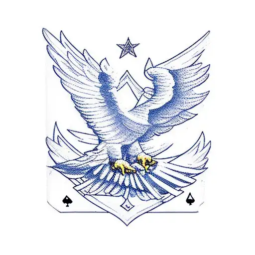 A Deck Of Cards Forming The Shape Of An Eagle