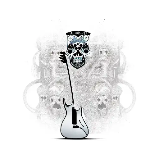 Guitar With Skulls