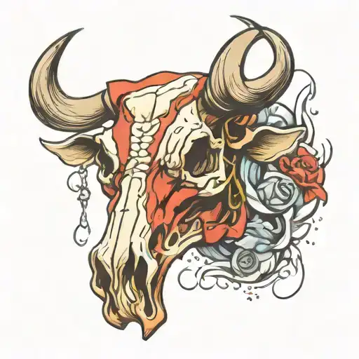Red Cow Skull