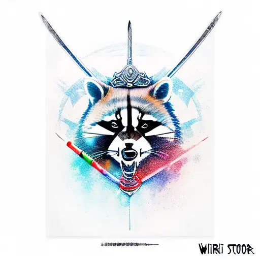 3 Sword Samurai Raccoon