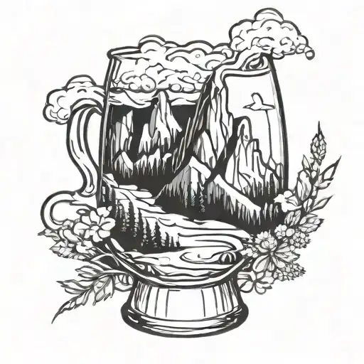 Mountain In Beer Glass