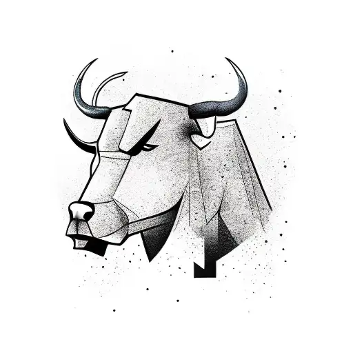 A New-school Style Tattoo Of A Bull Leaping Over The Chicago Skyline