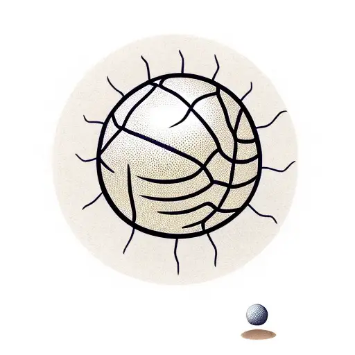 A Basketball With Golf Ball Dimples And Cacti Growing Out Of It