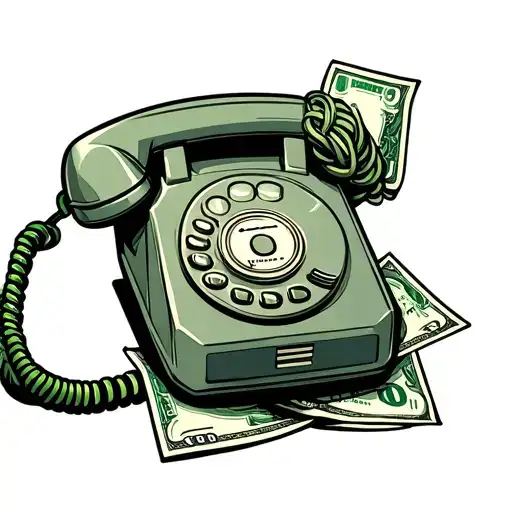 Telephone Cord Attached To Money Drugs