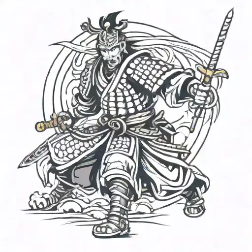 Samurai Warrior In Attack Mode