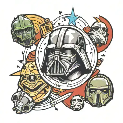 Star Wars Light Side And Dark Side Profile Traditional