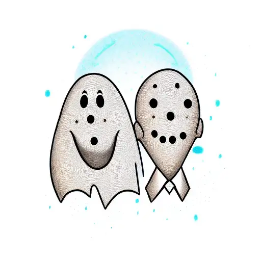 3 Sad Cartoon Ghosts With Crossed Out Eyes