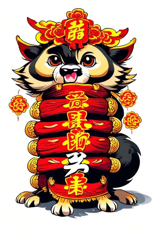 Tutem Pole Using Chinesse New Year Animals Peeking