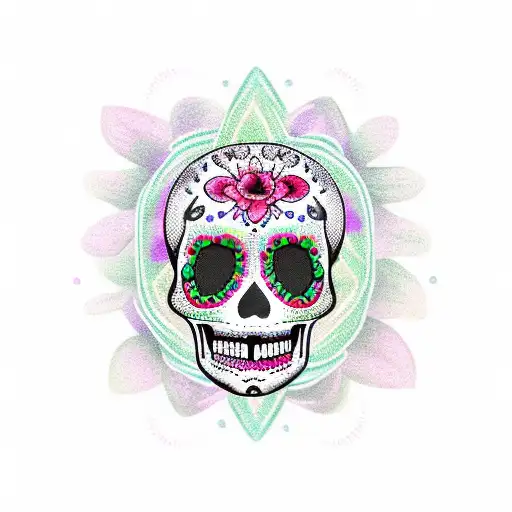 Sugar Skull And Cactus