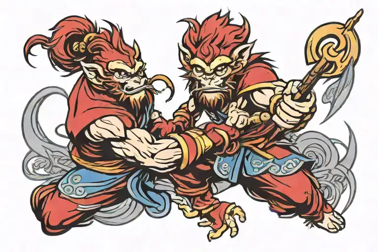 Sun Wukong Forearm Tattoo Design