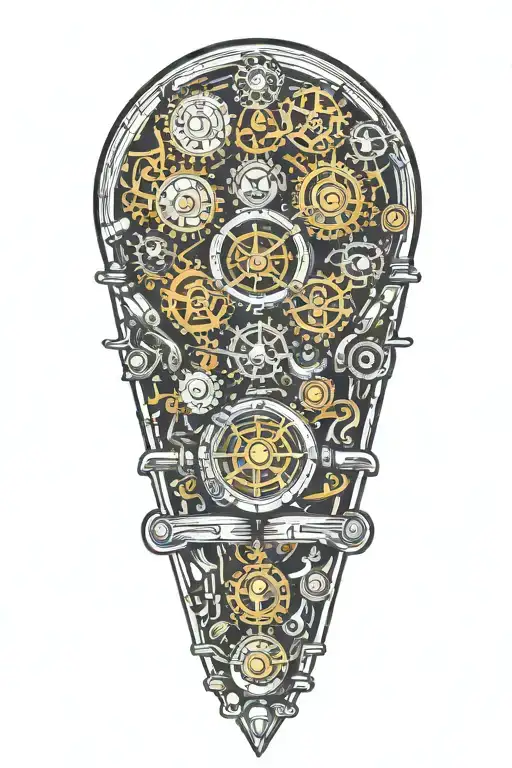 Steampunk Tattoo For Leg Sleeve Tattoo Design Combining Elements