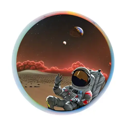 An Astronaut Laying Down In The Desert