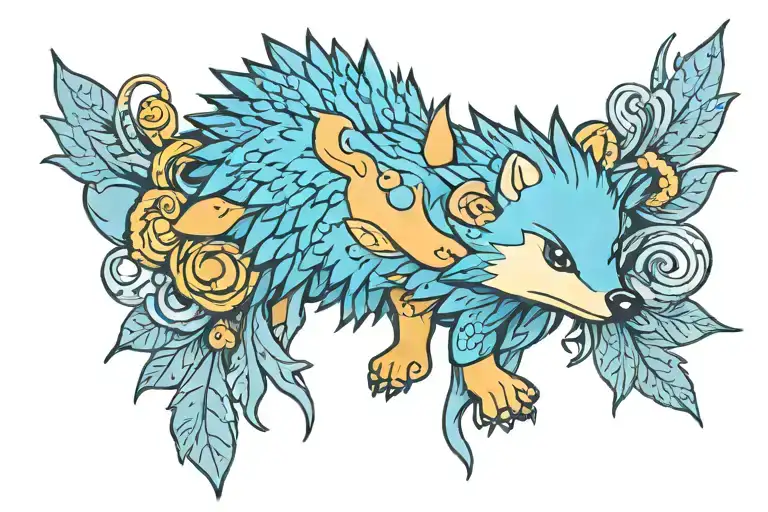 Shoulder Bracelet Blue Hedgehog