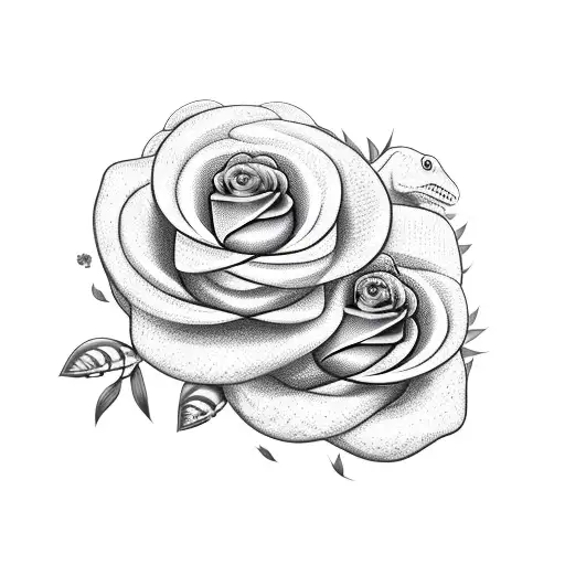 Realistic Snake With A Flower Head