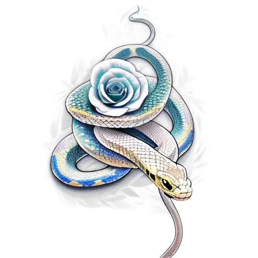 Realistic Snake With A Flower Head