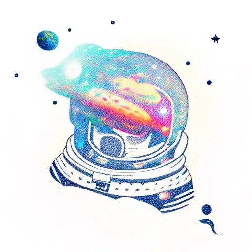 Astronaut Surfing Through A Galaxy