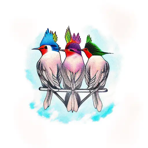 3 Little Birds On A Drumstick