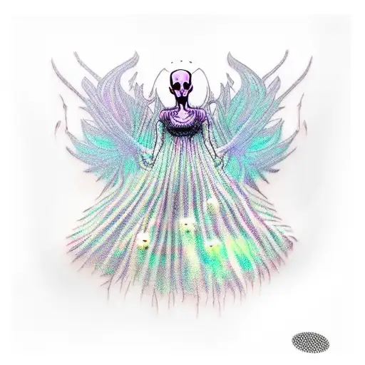 A New-school Tattoo Of A Spooky Dress Transforming Into A Ghost