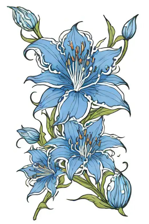 Blue Spider Lily Flower