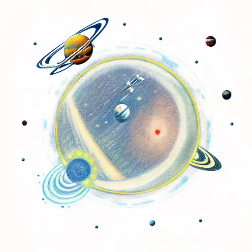 An Astronaut Exploring Solar System In Space