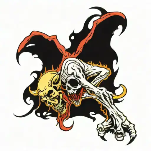 Devil Stepping On The Skull Of Jesus Christ