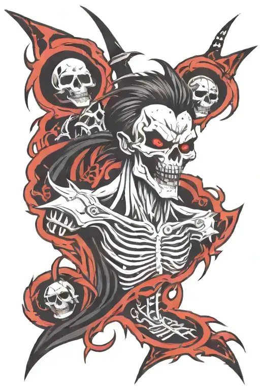 Shinigami In Red And Black Colors