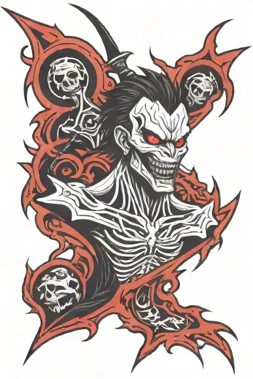 Shinigami From Naruto In Red And Black Colors