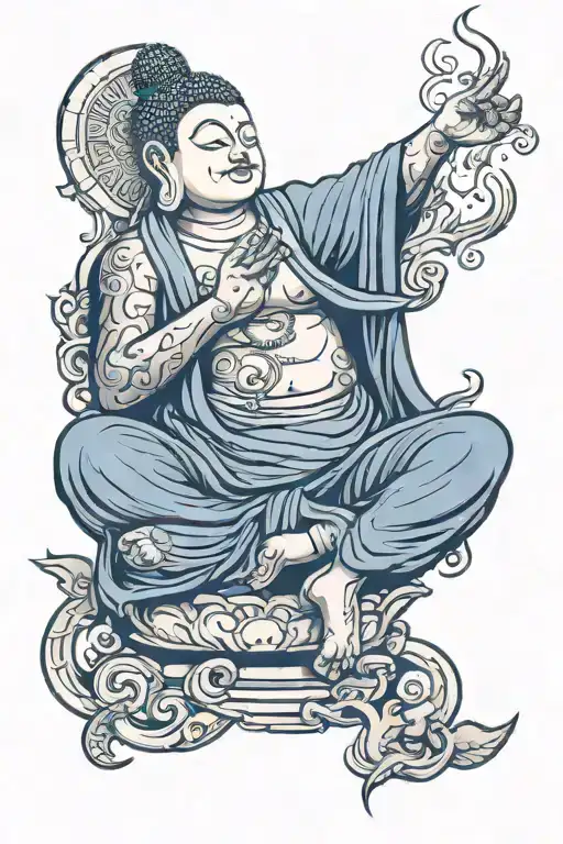 Buddha Pose And Smokes