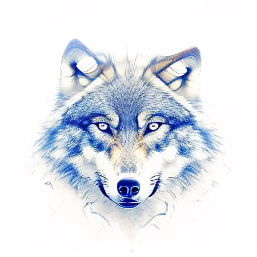 Wolf Looking Up To The Sky And Breathing Cold Air