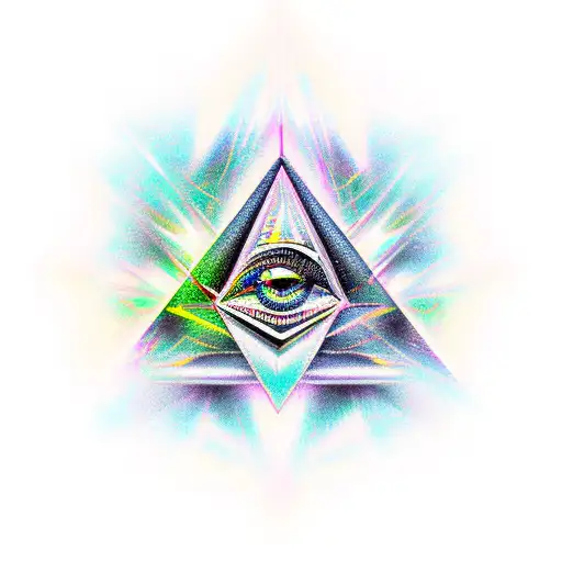 Illuminati In Crystal Background