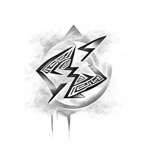 Lightning Scandinavian Runes Raven