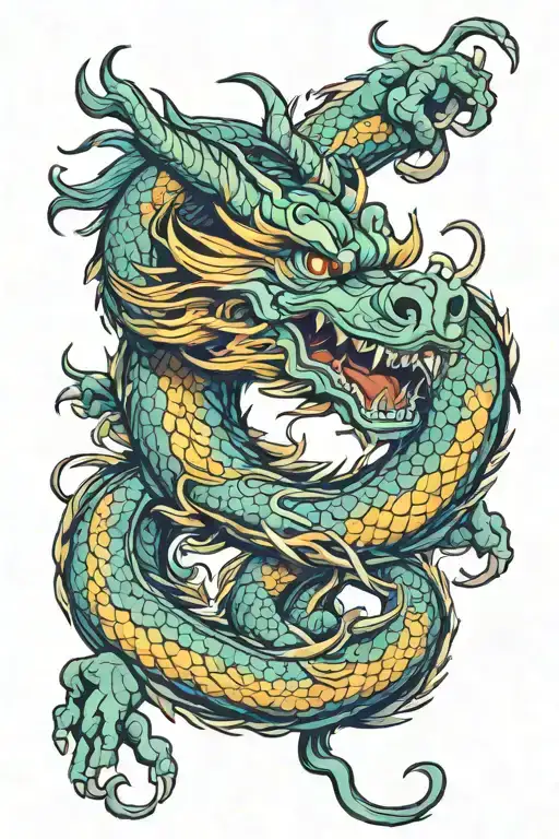 Chinese Dragon Intertwined