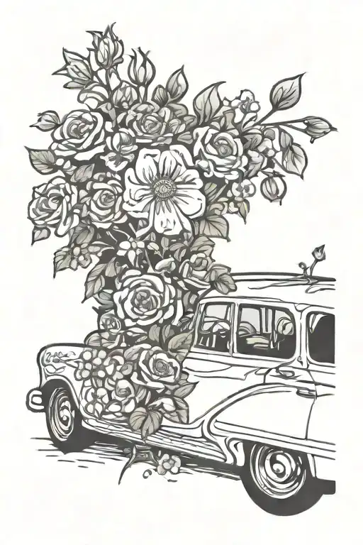 Flowers Out Car Window Nostalgic Vibe Outside