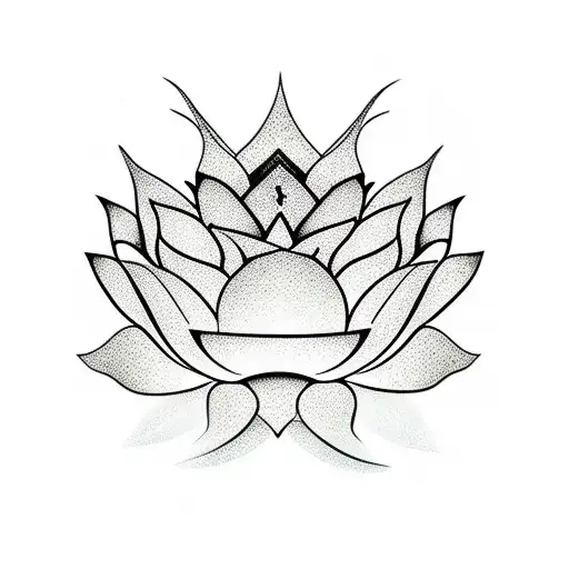 Lotus Flower With Queen Chess Piece