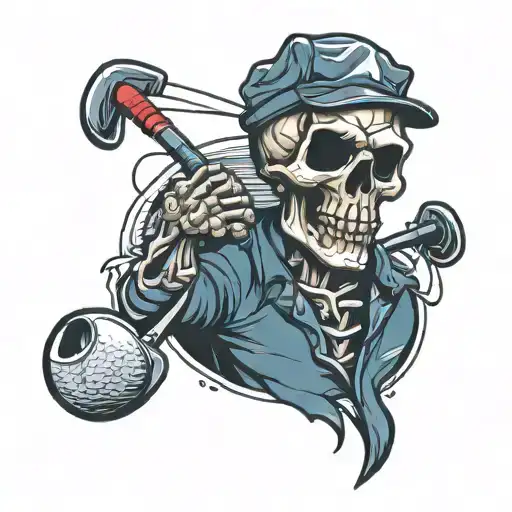 Skull And Golf Clubs