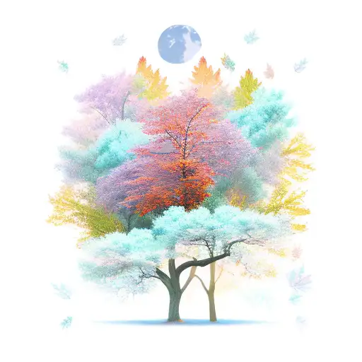 A Beautiful Autumn Landscape With Leaves Falling And A Bible Verse Incorporated