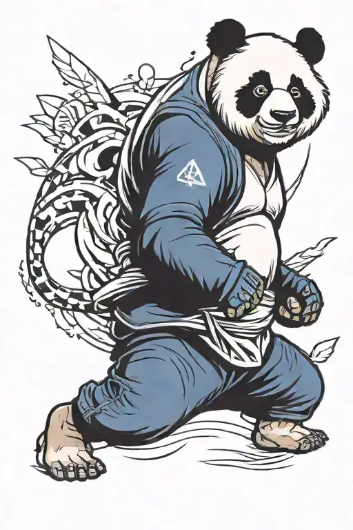A Panda In A Brazilian Jiu Jitsu Performance