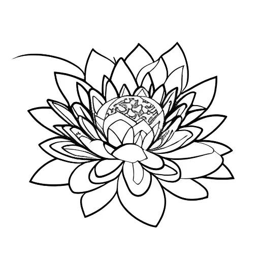A Butterfly Resting On A Blooming Lotus Flower